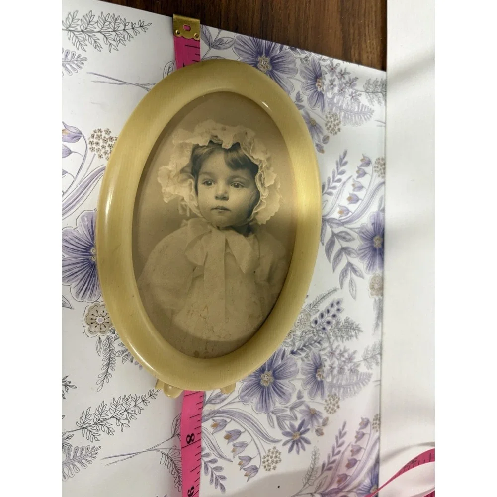 Antique Style Sepia Baby Portrait Oval Frame